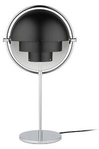 Stolná lampa GUBI Multi-Lite, výška 50 cm, chróm/čierna
