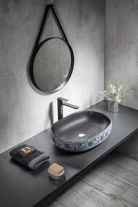 Sapho PRIORI keramické umývadlo na dosku, 60x40 cm, čierna s modrým vzorom
