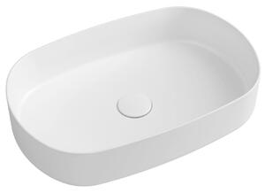 Isvea INFINITY OVAL keramické umývadlo na dosku, 55x36cm, biela