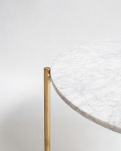 Biely mramorový okrúhly konferenčný stolík ø 50 cm Morgans - Really Nice Things
