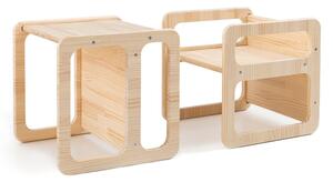 Detské stoličky z borovicového dreva v sade 2 ks Montessori – Little Nice Things