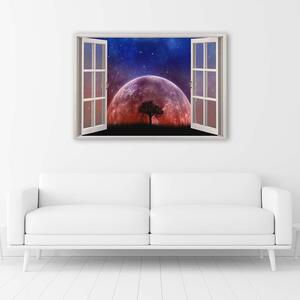 Obraz na plátne Okno - mesiac Rozmery: 60 x 40 cm