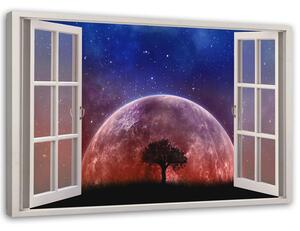 Obraz na plátne Okno - mesiac Rozmery: 60 x 40 cm