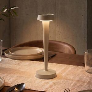 Lucande LED svietnik Lea, váza, béžová, 28 cm, Krémová / jantárovo žltá, Obývacia izba / jedáleň, kov, Moderný, Stojacie svietidlo
