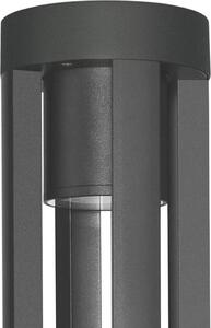 Záhradná stojaca lampa moderný stĺpik 60 cm LED 10W teplá farba čierna pieskovaná okrúhla RATEL Italux