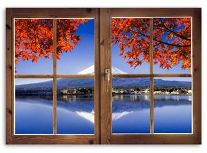 Obraz na plátne Okno - pohľad na Fuji Rozmery: 60 x 40 cm