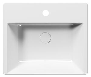 GSI, KUBE X keramické umývadlo 55x47 cm, polozápustné, biela ExtraGlaze, 9434111