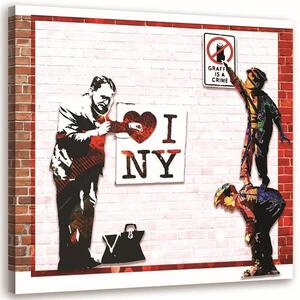 Obraz na plátne Banksy - I love New York Rozmery: 30 x 30 cm