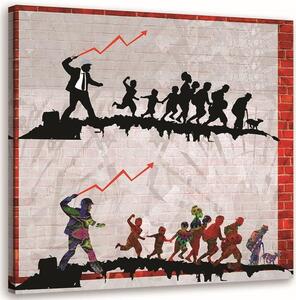 Obraz na plátne Banksy economic, politika Rozmery: 30 x 30 cm