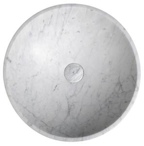 Sapho BLOK kamenné umývadlo na dosku Ø 42 cm, biela carrara mat