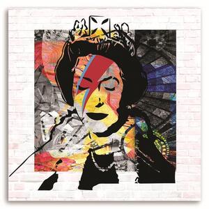 Obraz na plátne Banksy Anglická kráľovná Rozmery: 30 x 30 cm