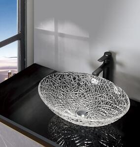 PURUS sklenené gravírované umývadlo 50x15,5x36 cm, číra TY305CL