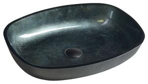 Sapho KVAORE sklenené umývadlo 54x11x39,5 cm, čierna