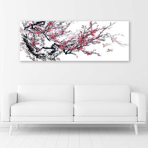 Obraz na plátne Japonské čerešňové kvety Rozmery: 90 x 30 cm