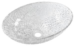 PURUS sklenené gravírované umývadlo 50x15,5x36 cm, číra TY305CL