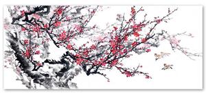 Obraz na plátne Japonské čerešňové kvety Rozmery: 90 x 30 cm