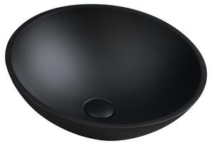 TELICA sklenené umývadlo, priemer 42 cm, čierna mat TY181B