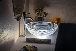 Sapho, PUKETA sklenené gravírované umývadlo, priemer 42 cm, čirá, TY165