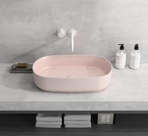 Isvea INFINITY OVAL keramické umývadlo na dosku, 55x36cm, ružová Salmon