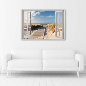 Obraz na plátne Okno cesta na peknú pláž Rozmery: 60 x 40 cm