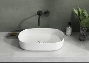 Isvea INFINITY OVAL keramické umývadlo na dosku, 55x36cm, biela mat