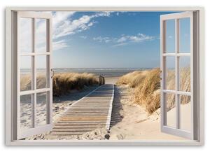 Obraz na plátne Okno cesta na peknú pláž Rozmery: 60 x 40 cm