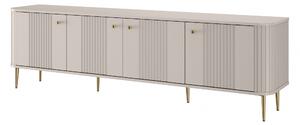 TV stolík Vespera 4D 187 cm - kašmírová / zlaté nožičky