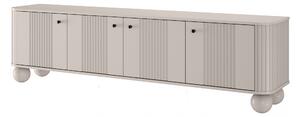 TV stolík Vespera 4D 187 cm - kašmírová / čierna / kašmírové nohy