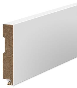 Podlahová lišta MDF hladká - biela, hrúbka 12mm