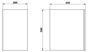 Sapho, ODETTA skrinka spodná dvierková 30x50x43,5cm, pravá/ľavá, biela lesk, DT300-3030