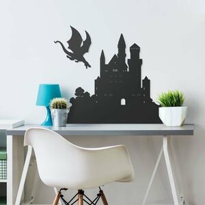 DUBLEZ | Drevená dekorácia na Halloween - Zámok a drak