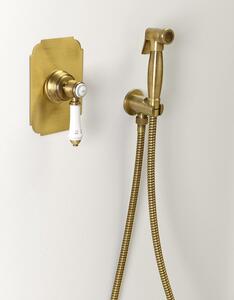 Sapho Bidetová spŕška retro s hadicou a držiakom sprchy s vyústením, bronz