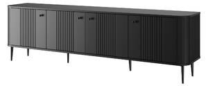 TV stolík Vespera 4D 187 cm - čierna / čierne nožičky