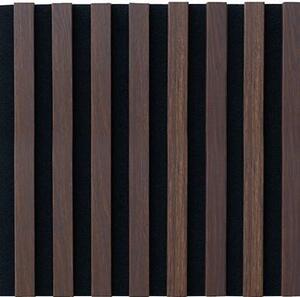 Dekoračné panely, dub tmavý 3D lamely na filcovom podklade, rozmer 30 x 30 cm, IMPOL TRADE