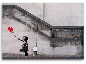 Obraz na plátne Banksy nástenná maľba dievča s balónom Rozmery: 60 x 40 cm