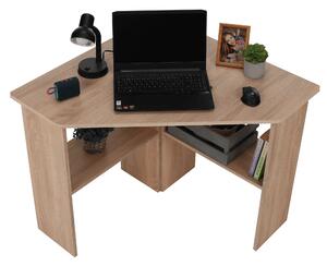 KONDELA PC stôl, rohový, dub sonoma, RONY NEW