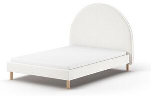 Biela čalúnená jednolôžková posteľ s roštom 140x200 cm MOON – Vipack