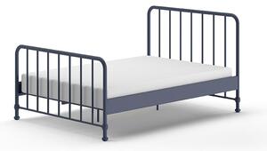 Modrá kovová dvojlôžková posteľ s roštom 140x200 cm BRONXX – Vipack