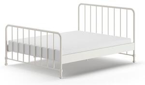Biela kovová dvojlôžková posteľ s roštom 160x200 cm BRONXX – Vipack
