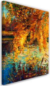 Obraz na plátne Maľovaná jeseň pri jazere Rozmery: 40 x 60 cm