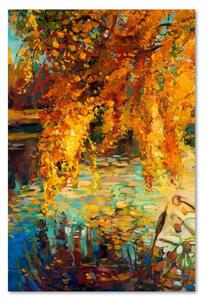 Obraz na plátne Maľovaná jeseň pri jazere Rozmery: 40 x 60 cm