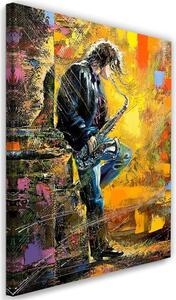Obraz na plátne Hudobník so saxofónom Rozmery: 40 x 60 cm