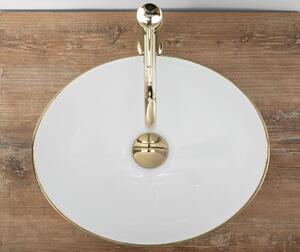 Rea - Umývadlo na dosku Sofia Brush - zlatá/biela - 41x34,5 cm