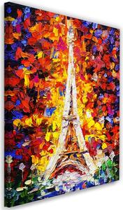 Obraz na plátne Maľovaná Eiffelova veža Rozmery: 40 x 60 cm