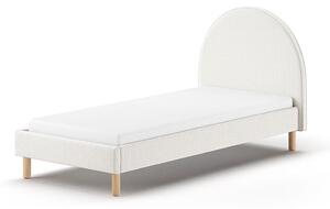 Biela čalúnená jednolôžková posteľ s roštom 90x200 cm MOON – Vipack