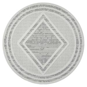 Dekorstudio Moderný okrúhly koberec LINDO 8853 - sivý Priemer koberca: 120cm