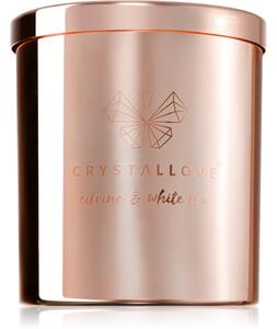 Crystallove Golden Scented Candle Citrine & White Tea vonná sviečka 220 g