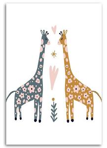 Obraz na plátne Farebné žirafy Rozmery: 40 x 60 cm