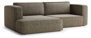 Hnedá ženilková rozkladacia/s úložným priestorom rohová pohovka (ľavý roh/s leňoškou) Velto – Maison de Rêve