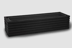 Drevený truhlík s plastovou vložkou - čierny Rozměry (cm): 44 x 20, v. 14